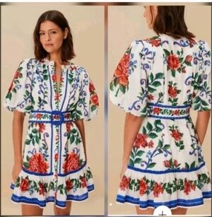 FARM Rio Off White Tapestry Minidress